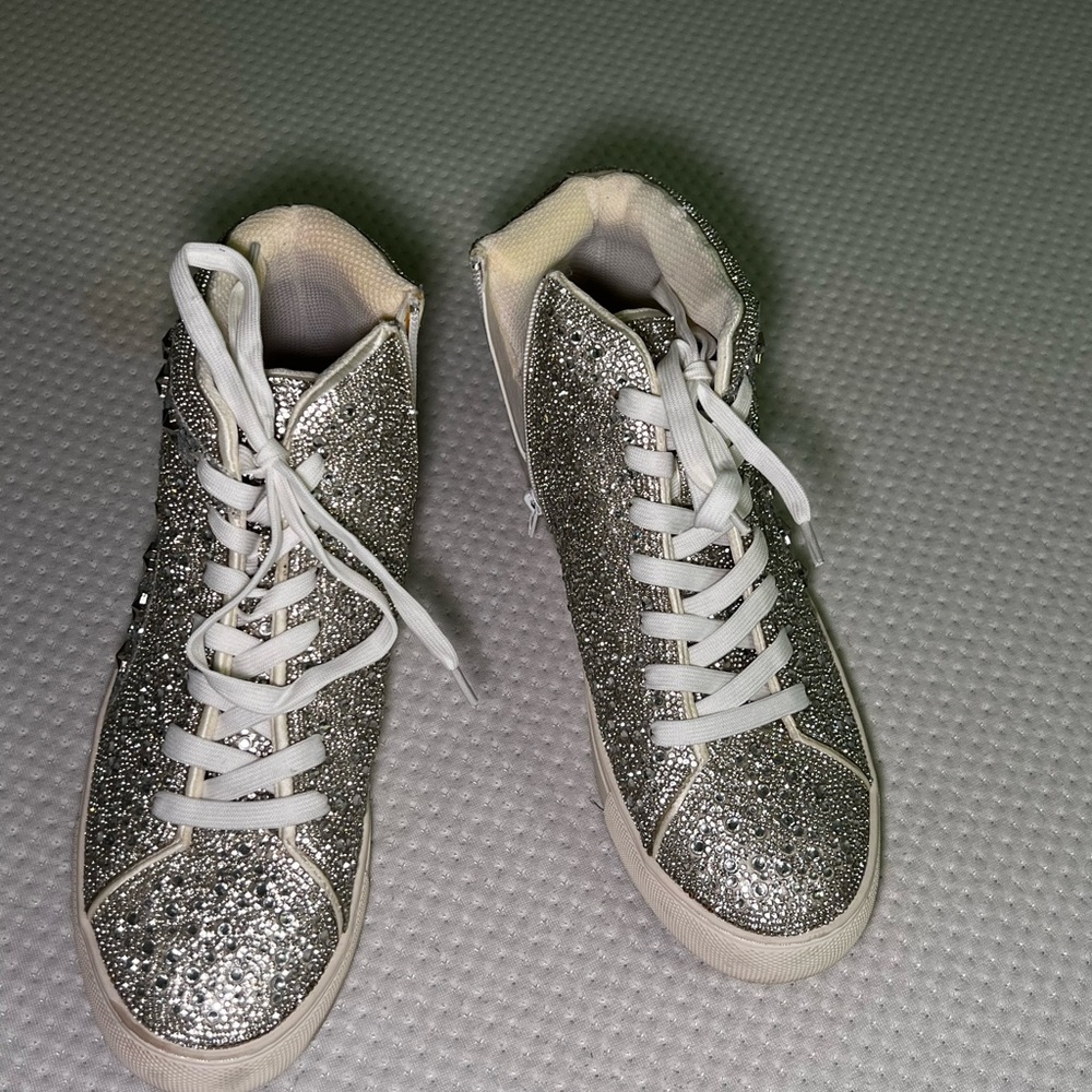 Corky’s Sparkly Silver Women’s High-Top Sneakers